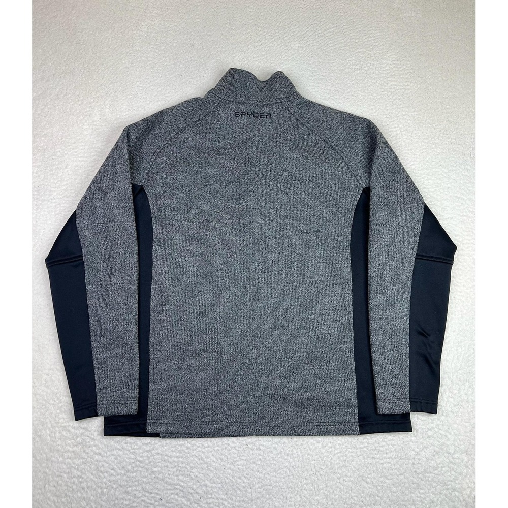 Spyder Pullover Mens Large Gray 1/4 Zip Long Sleeve Ski Fleece Performance Top - Picture 2 of 10